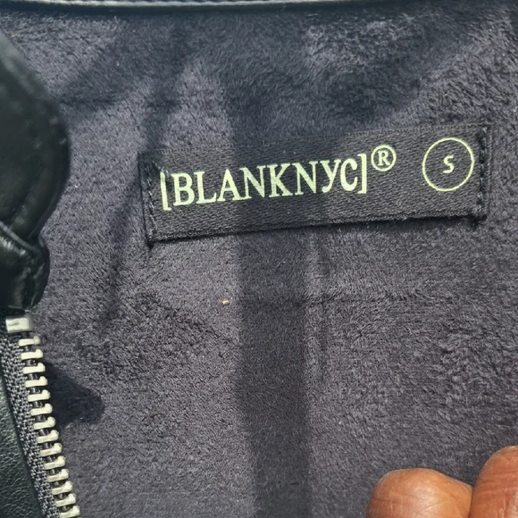 Blank NYC Black Faux Leather Jacket with Zipper - Picture 2 of 8